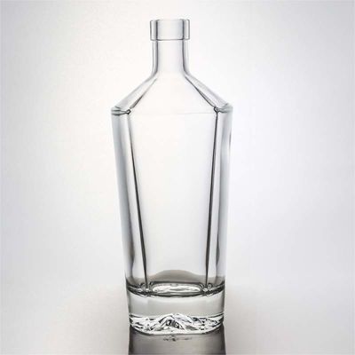 Versiegelungsart Korkenflasche 500 ml 800 ml 1000 ml Rundform hohe Flintglasflasche für Alkohol