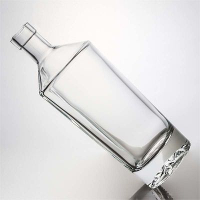 Versiegelungsart Korkenflasche 500 ml 800 ml 1000 ml Rundform hohe Flintglasflasche für Alkohol
