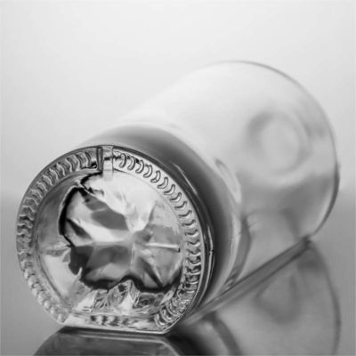 Versiegelungsart Korkenflasche 500 ml 800 ml 1000 ml Rundform hohe Flintglasflasche für Alkohol