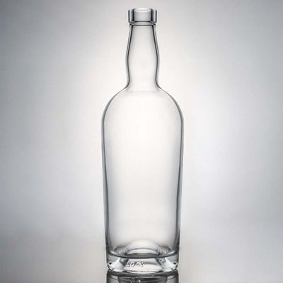 Customized Logo High Flint Gin Rum Liquor Glasflasche mit Kork 700ml 800ml 1000ml