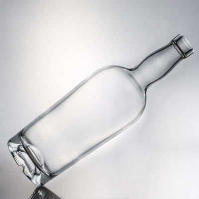 Customized Logo High Flint Gin Rum Liquor Glasflasche mit Kork 700ml 800ml 1000ml