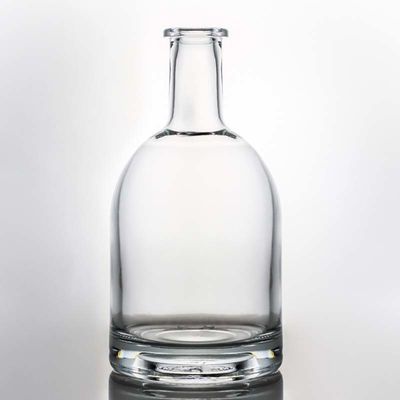 Whisky 750 ml 800 ml 1000 ml klare Flint Schwerbasis Glasflasche mit Holzkork