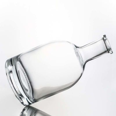 Whisky 750 ml 800 ml 1000 ml klare Flint Schwerbasis Glasflasche mit Holzkork