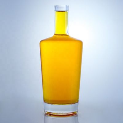 Runde Form leere Glasflaschen mit Säure Etch Oberflächenbehandlung und Korkdichtung Typ