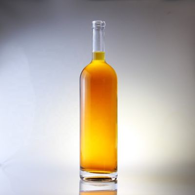 Glasflasche Runde 75cl Flasche für Korkkappe Typ 1000ml 1750ml Kragenmaterial