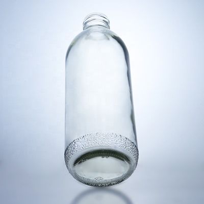 1020 ml klare Glasflaschen mit Schraubkappe und einzigartiger Form