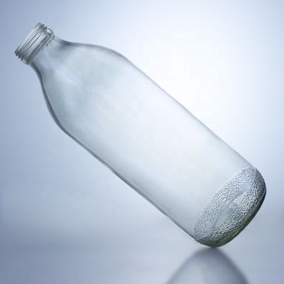 1020 ml klare Glasflaschen mit Schraubkappe und einzigartiger Form