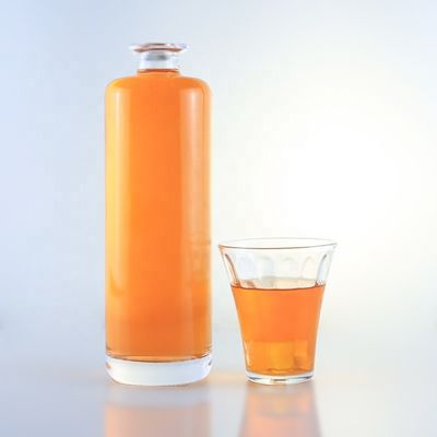 750 ml einzigartige runde Flint-Glasflasche mit individuellem Logo und Korken