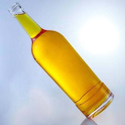 Glaskragen rund geformte leere Glasflaschen 750 ml für Tequila Brandy Rum Gin Whisky