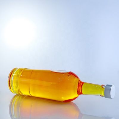 Glaskragen rund geformte leere Glasflaschen 750 ml für Tequila Brandy Rum Gin Whisky