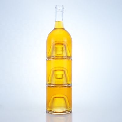 Elegante 500 ml 750 ml 1000 ml Flint Glas Spirituosenflasche für Whisky Wodka Champagner Tequila