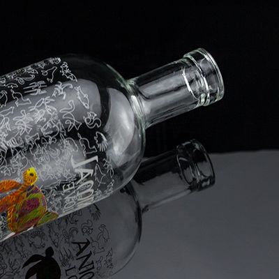 Flint Glass 2022 Design Decal Glasflasche für Gin Whisky Rum Tequila Brandy