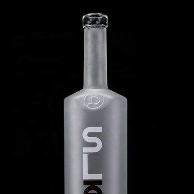 Korkendichtung 750 ml 1000 ml Frosted Decal Clear Flint Glass Flasche für Gin Rum Champagner Tequila Whisky angepasstes Logo
