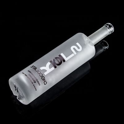 Korkendichtung 750 ml 1000 ml Frosted Decal Clear Flint Glass Flasche für Gin Rum Champagner Tequila Whisky angepasstes Logo