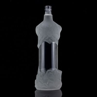 500 ml 700 ml 750 ml transparente Flint Glasflasche für Champagner Gin Rum einzigartige Gestaltung