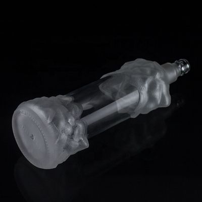 500 ml 700 ml 750 ml transparente Flint Glasflasche für Champagner Gin Rum einzigartige Gestaltung