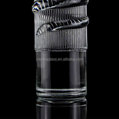 Luxuriöse Glasflasche mit Aufdruck 750 ml 1000 ml Klarer Flint Gin Rum Champagner Tequila Whisky Flasche mit Kork