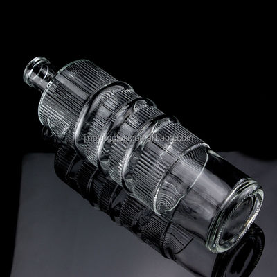 Luxuriöse Glasflasche mit Aufdruck 750 ml 1000 ml Klarer Flint Gin Rum Champagner Tequila Whisky Flasche mit Kork
