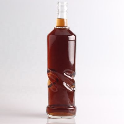 2022 Dicke Boden geprägte Glasflasche Klarer Feuerstein für Gin Whisky Rum Tequila Brandy