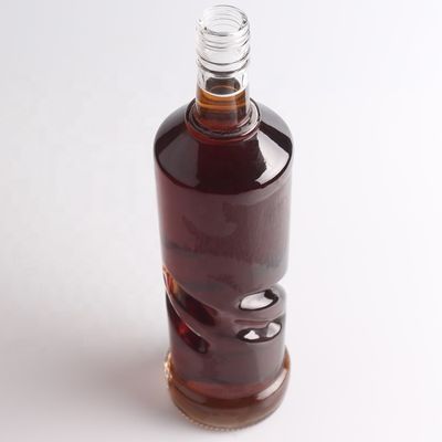 2022 Dicke Boden geprägte Glasflasche Klarer Feuerstein für Gin Whisky Rum Tequila Brandy