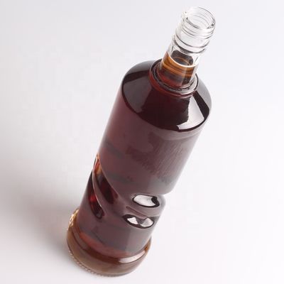 2022 Dicke Boden geprägte Glasflasche Klarer Feuerstein für Gin Whisky Rum Tequila Brandy