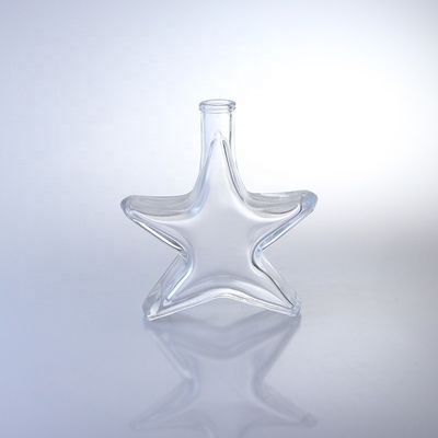 Whisky-Wodka- und Brandy-Glasflasche in besonderer Form mit Korkenoberfläche aus Glas