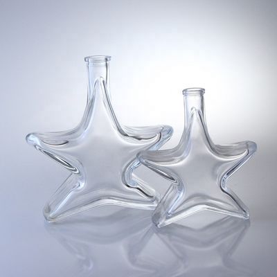 Whisky-Wodka- und Brandy-Glasflasche in besonderer Form mit Korkenoberfläche aus Glas