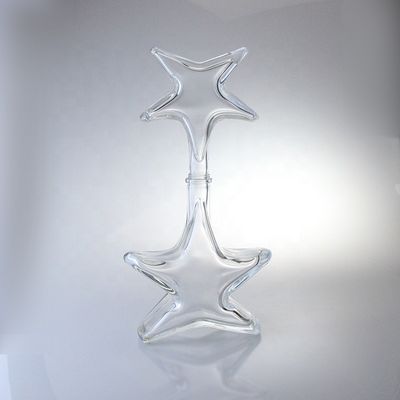 Whisky-Wodka- und Brandy-Glasflasche in besonderer Form mit Korkenoberfläche aus Glas