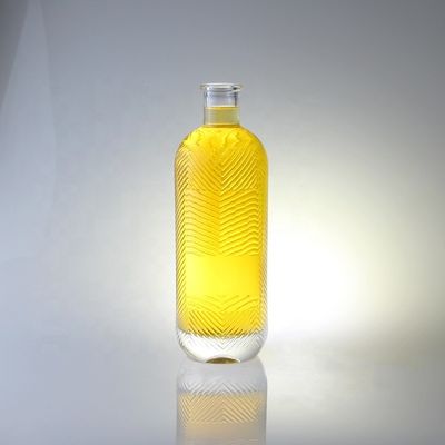 Durchsichtige 750 ml Kapazität Extra Flint Gravur Glasflasche mit Kork mit 500 ml Kapazität