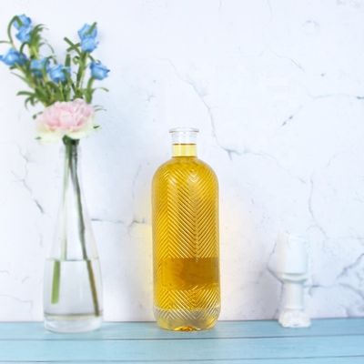 Durchsichtige 750 ml Kapazität Extra Flint Gravur Glasflasche mit Kork mit 500 ml Kapazität