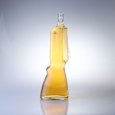 500 ml Whisky-Glasflasche Geschütz Form offene Form 700 ml Wodka-Flasche für die Getränkeindustrie