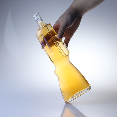 500 ml Whisky-Glasflasche Geschütz Form offene Form 700 ml Wodka-Flasche für die Getränkeindustrie