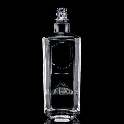 750 ml 75cl Super Flint Quadrat geprägte Glasflasche mit Schraubkappe Rum Wodka Whisky