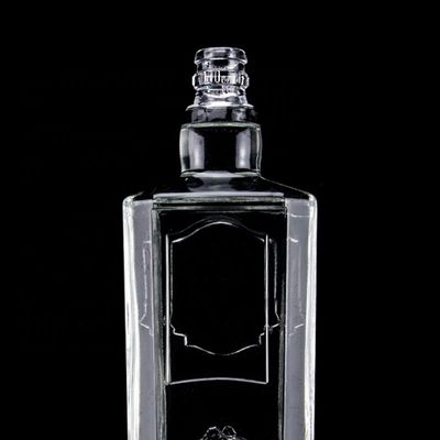 750 ml 75cl Super Flint Quadrat geprägte Glasflasche mit Schraubkappe Rum Wodka Whisky