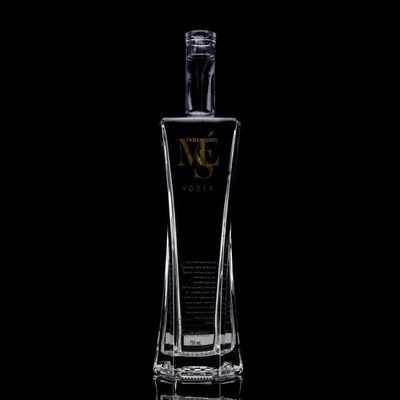 Einzigartige 750 ml Quadratenschulter Super Flint Glasflasche mit Kork für Rum Wodka Whisky