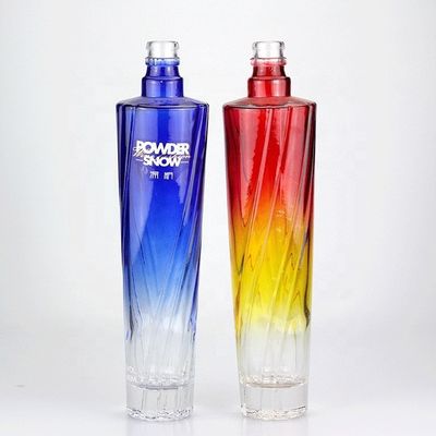 750 ml Blaue Quadratglasflasche mit Schrägfarbe und Schraubhaube Funktionsmerkmale