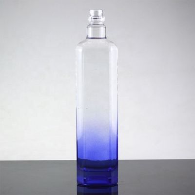 750 ml Blaue Quadratglasflasche mit Schrägfarbe und Schraubhaube Funktionsmerkmale