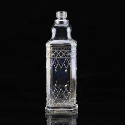 Glaskörper geschnitzte leere Flasche 500 ml 750 ml für hochwertige Spirituosen