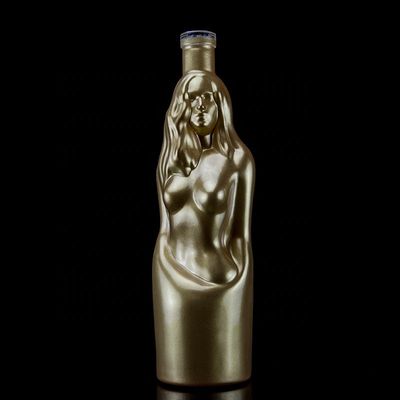 Schöne Frauen Körper geformte Glasflasche mit Kork Versiegelung