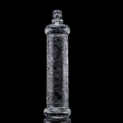 Schöne Drachen-Glasflasche mit goldenem Deckel, kundenspezifisches Logo und Glasbasis
