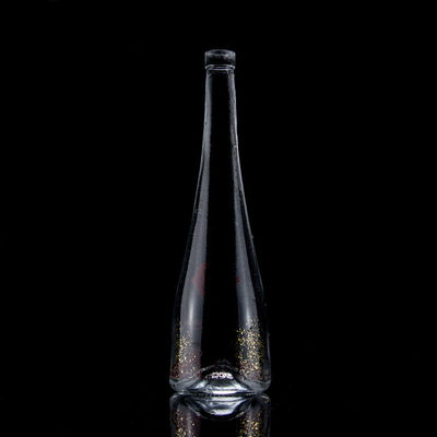 Kegelförmiger Bildschirmdruck Wodka Whisky Liquor Glasflasche 750 ml mit Super Flint Glas