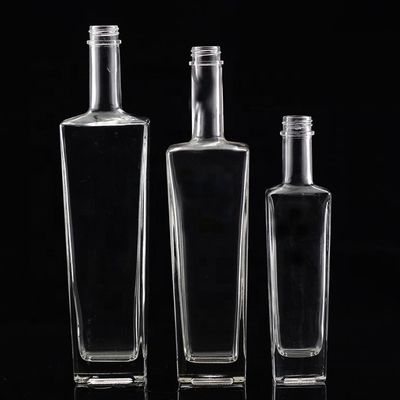 Durchsichtige oder angepasste Glasflasche 250 ml 500 ml 700 ml 750 ml Quadratglas Flasche