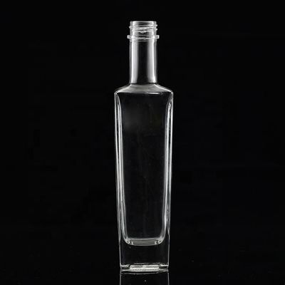Durchsichtige oder angepasste Glasflasche 250 ml 500 ml 700 ml 750 ml Quadratglas Flasche