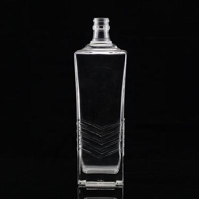 Durchsichtige oder angepasste Glasflasche 250 ml 500 ml 700 ml 750 ml Quadratglas Flasche