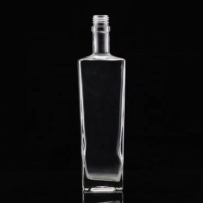Durchsichtige oder angepasste Glasflasche 250 ml 500 ml 700 ml 750 ml Quadratglas Flasche